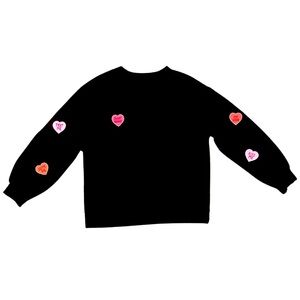 Valentine’s Day Candy Hearts Black Sweatshirt | New